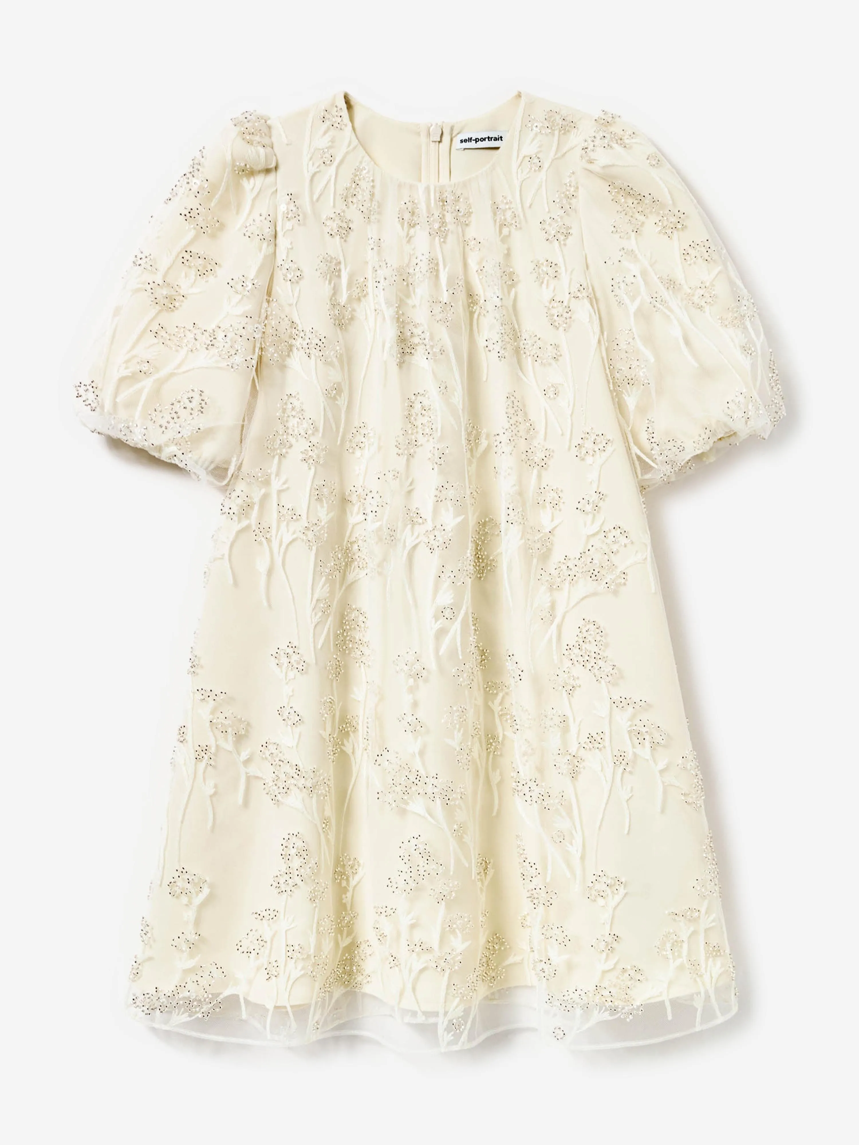 Girls Tulle Flower Dress in Ivory