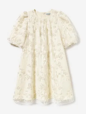 Girls Tulle Flower Dress in Ivory