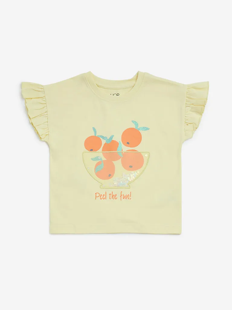 HOP Kids Yellow Orange Design Cotton Top