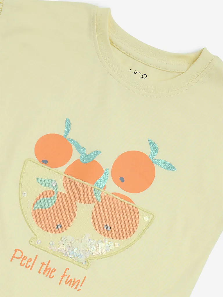 HOP Kids Yellow Orange Design Cotton Top
