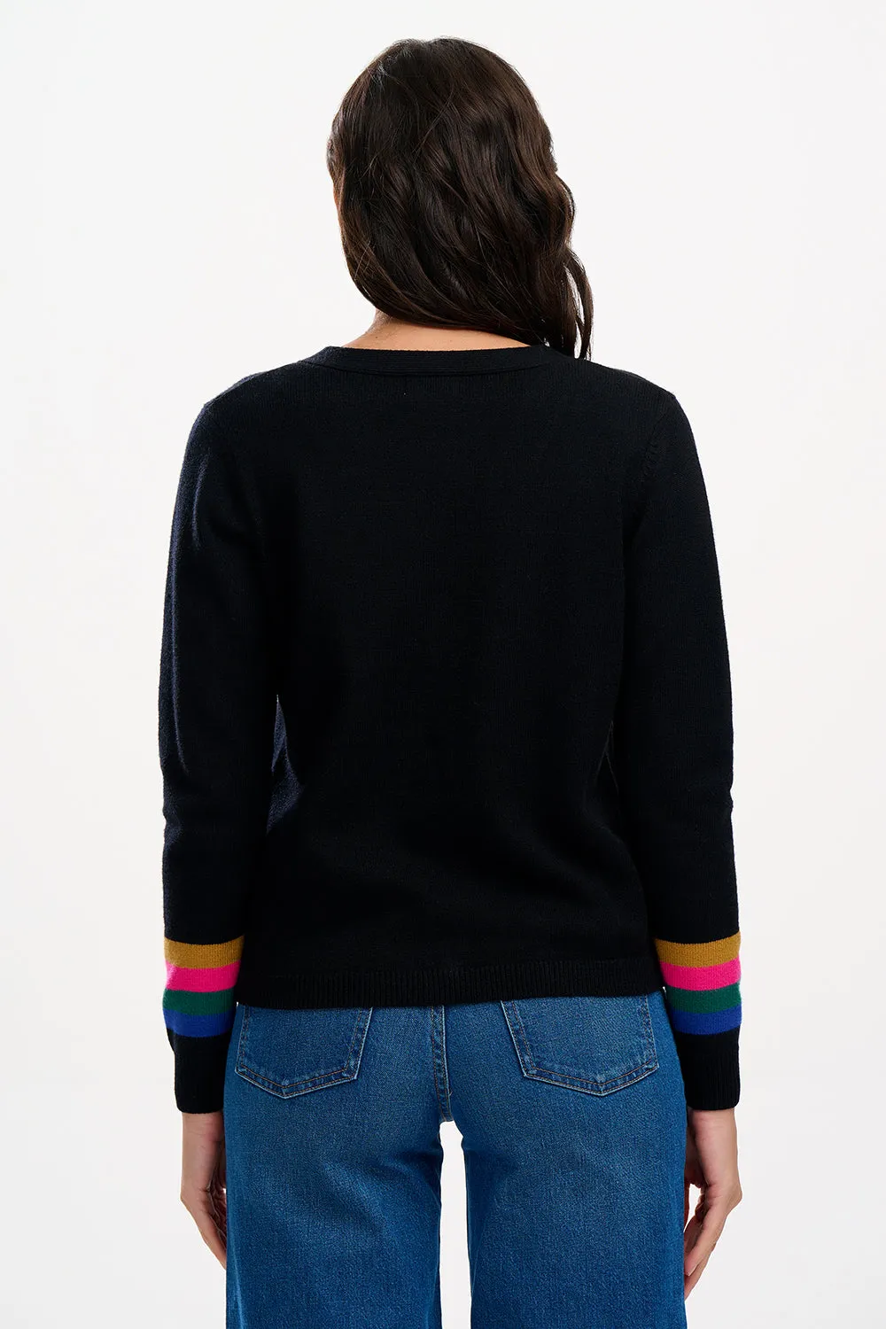 Jennifer Cardigan - Black. Dinosaur Buttons