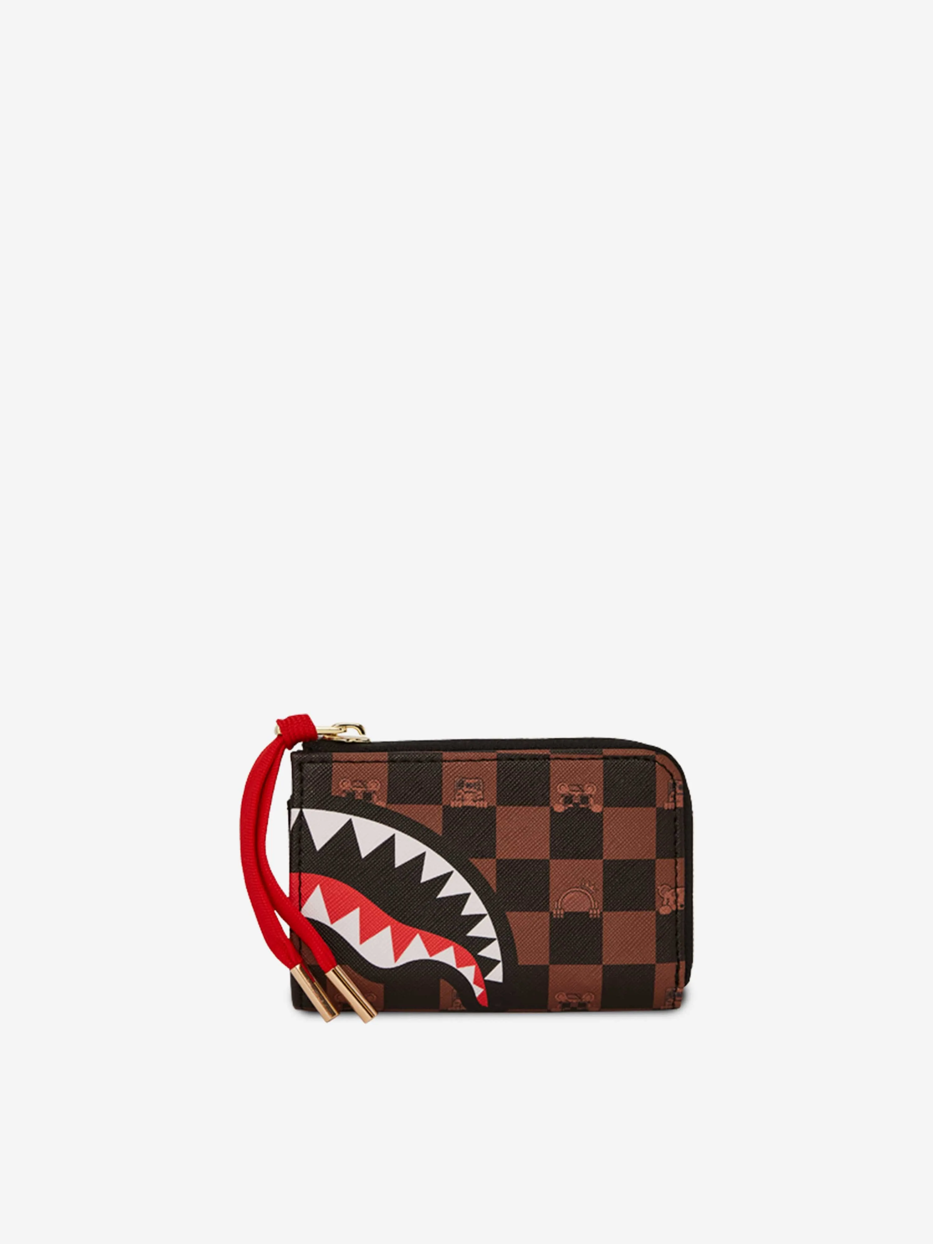 Kids Peeking Character Check Wallet in Brown (11.5cm)