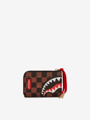Kids Peeking Character Check Wallet in Brown (11.5cm)