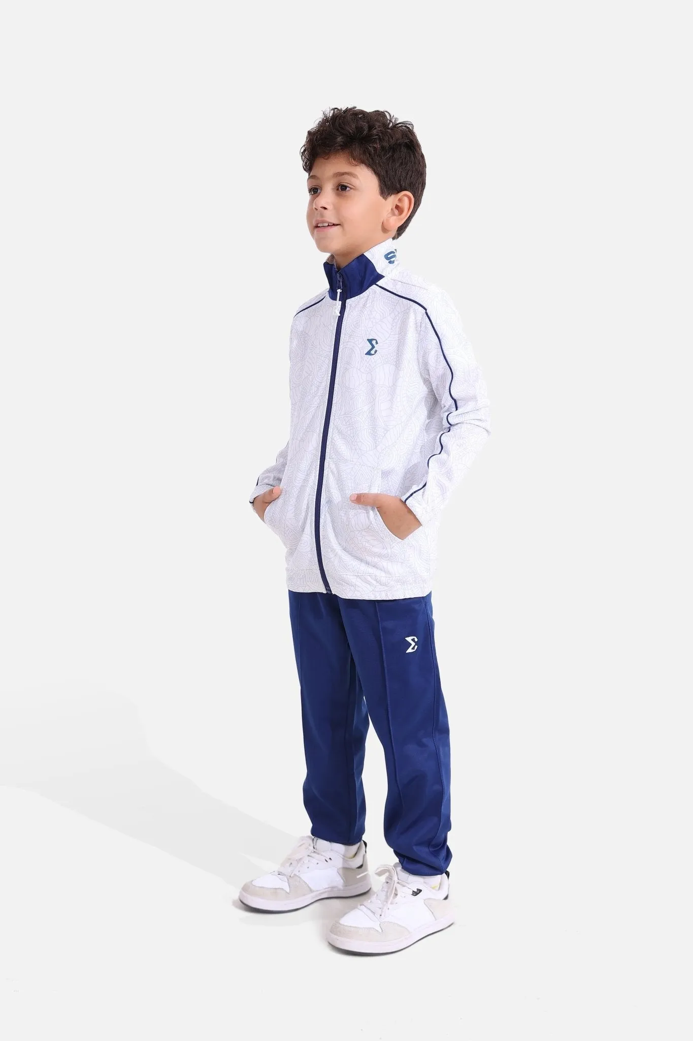 Kids White/Bellwether Tracksuit