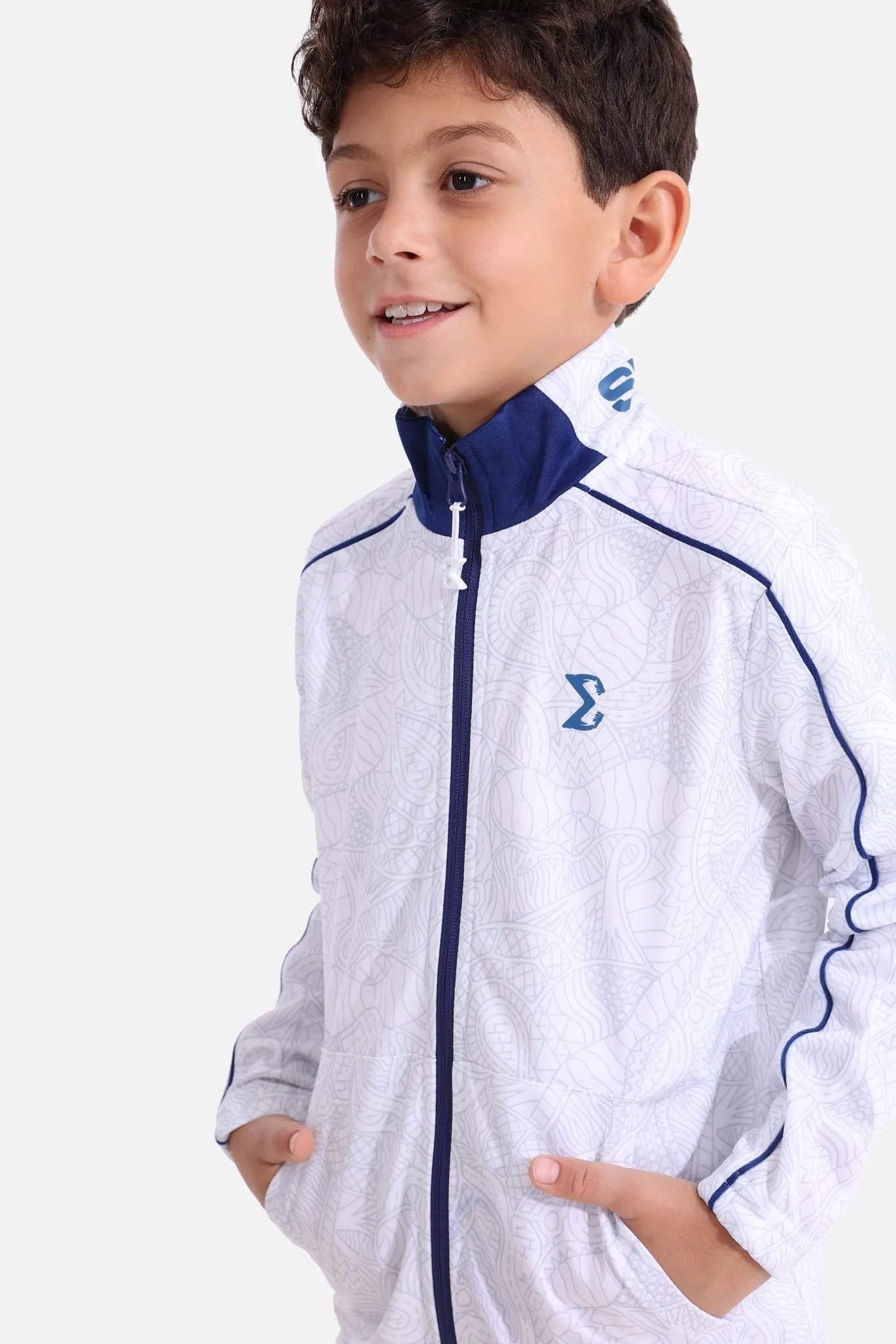 Kids White/Bellwether Tracksuit