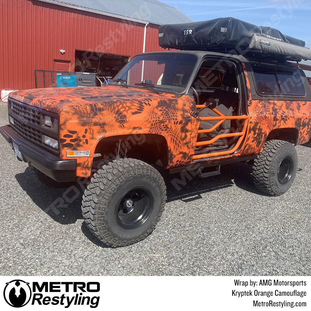 Kryptek Orange Camouflage Vinyl Wrap Film