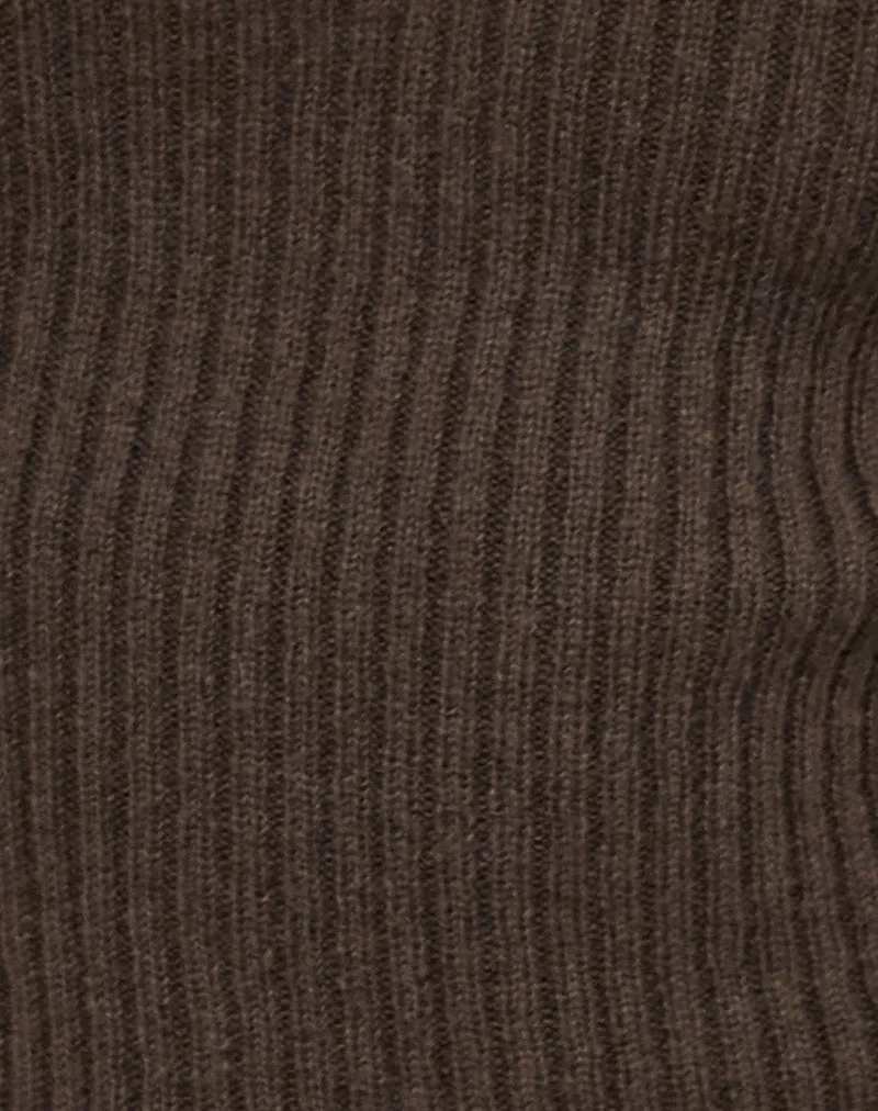 Lesly Bardot Top O Ring in Brown