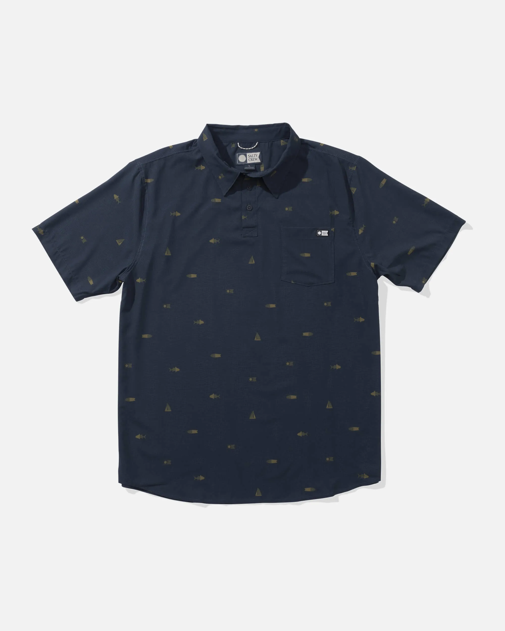 Mayday Perf Ss Tech Polo - Navy