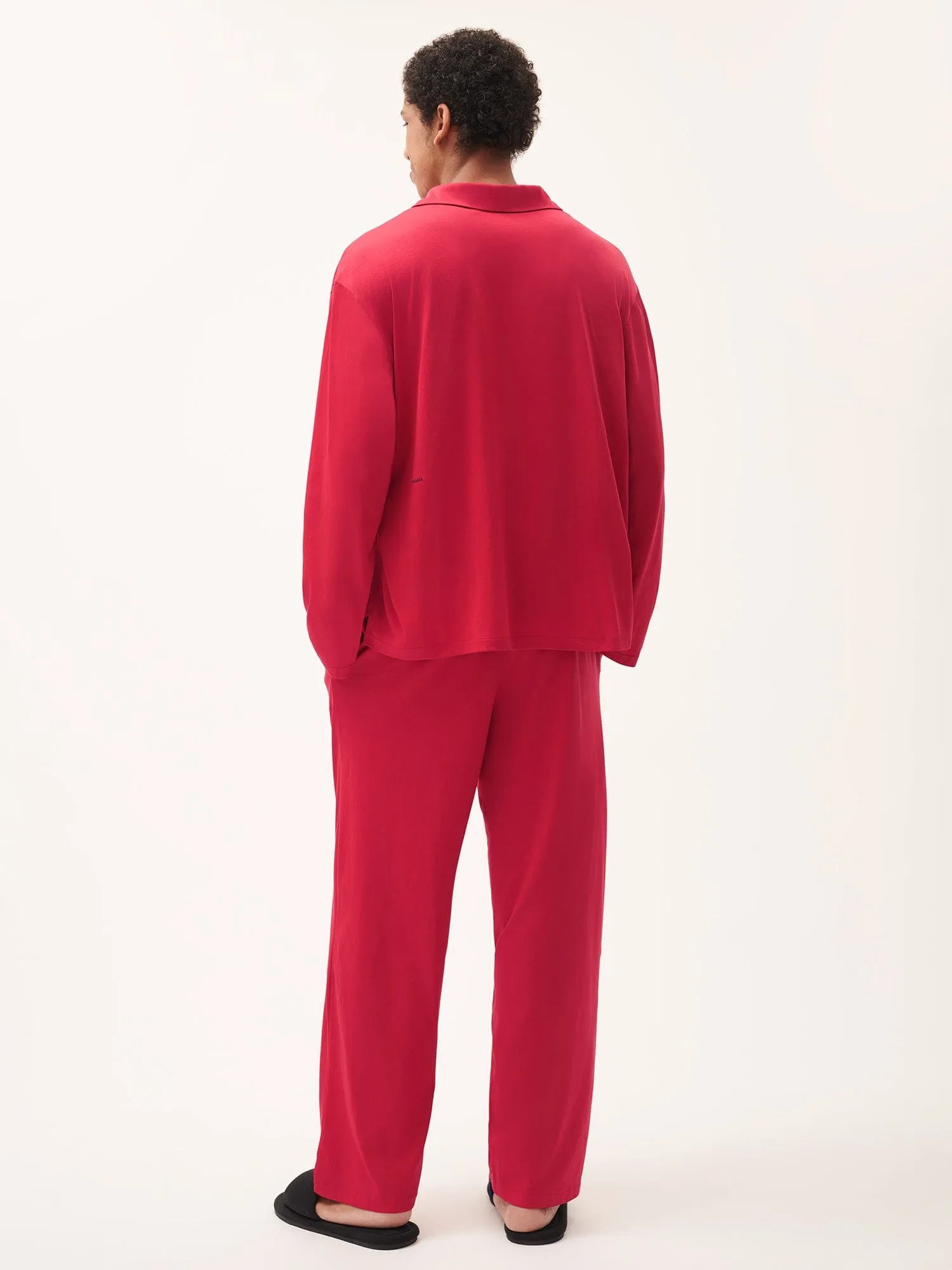 Mens 365 Lightweight Long Pyjama Set —goji red