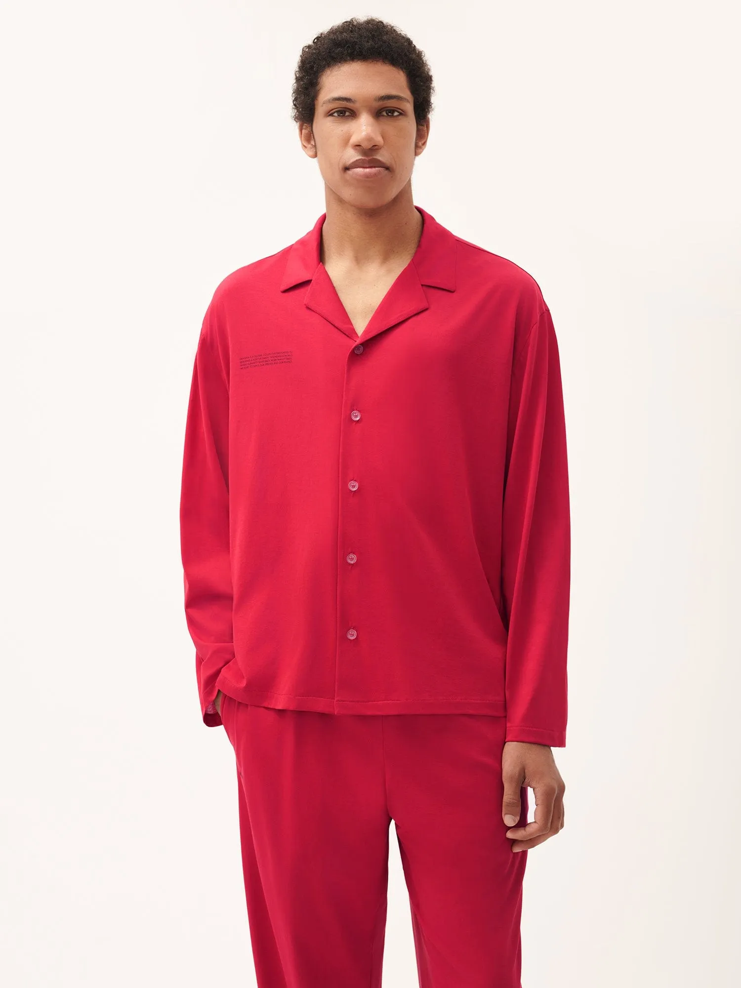 Mens 365 Lightweight Long Pyjama Set —goji red
