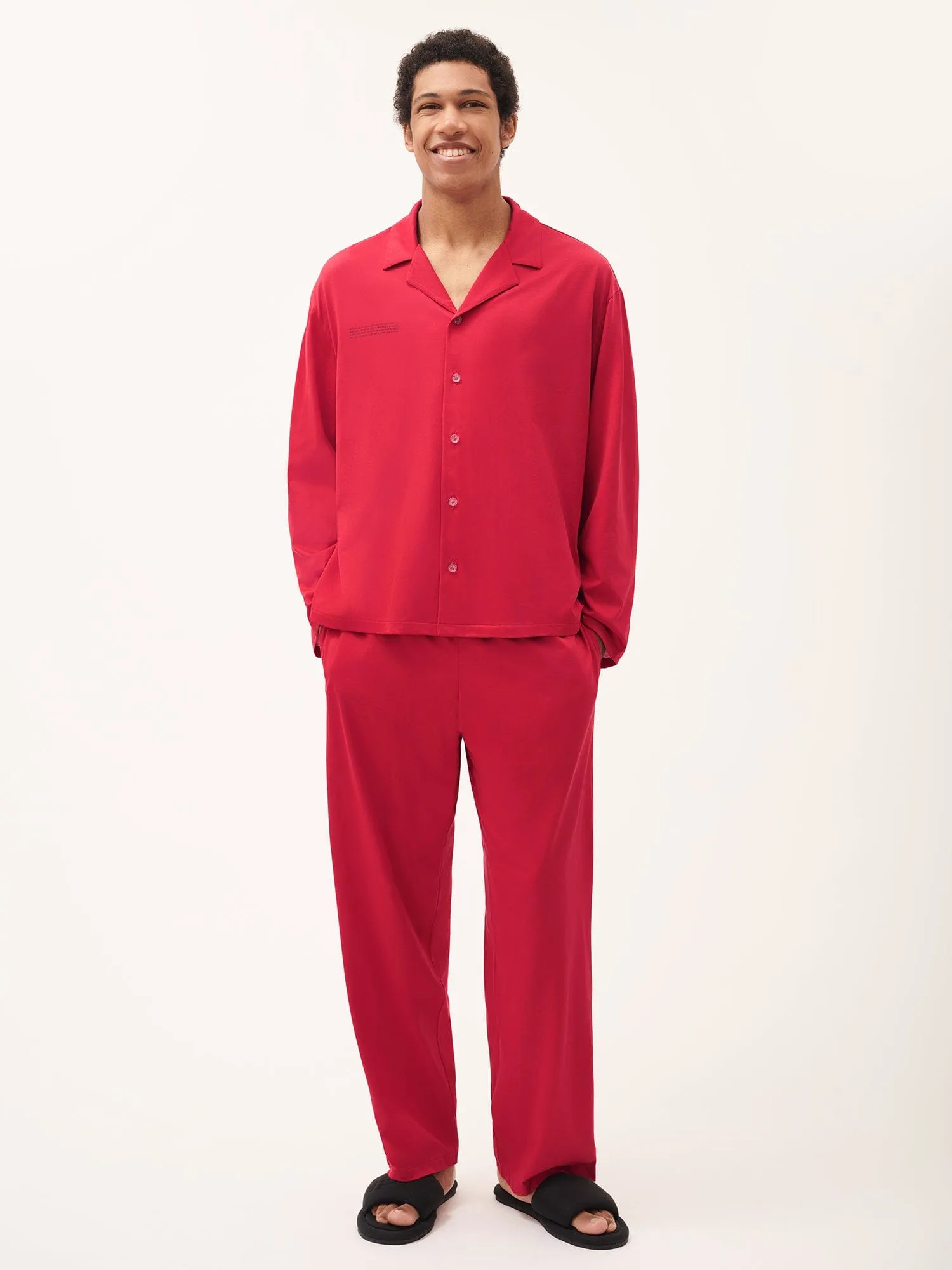 Mens 365 Lightweight Long Pyjama Set —goji red