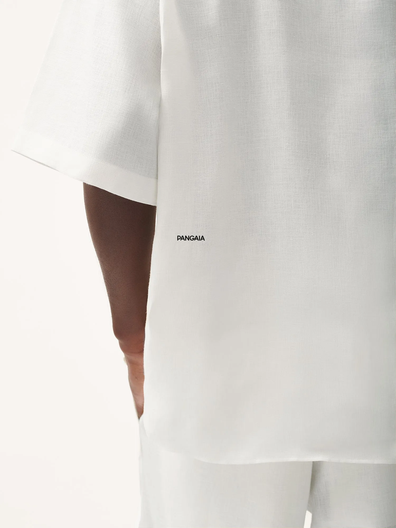 Mens Aloe Linen Camp Collar Shirt—off-white