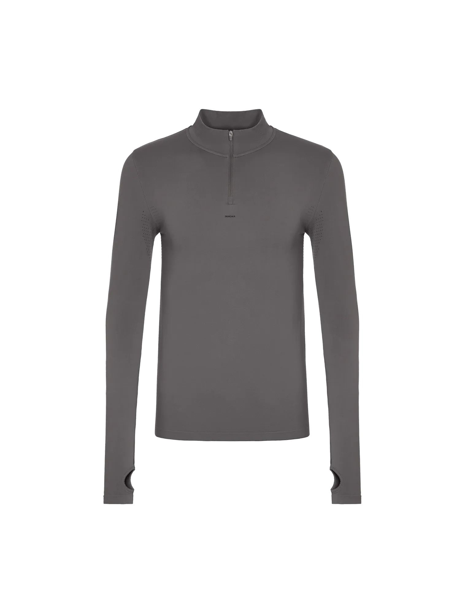 Mens Men's Plant-Stretch Long Sleeve Half-Zip Top—Volcanic Grey