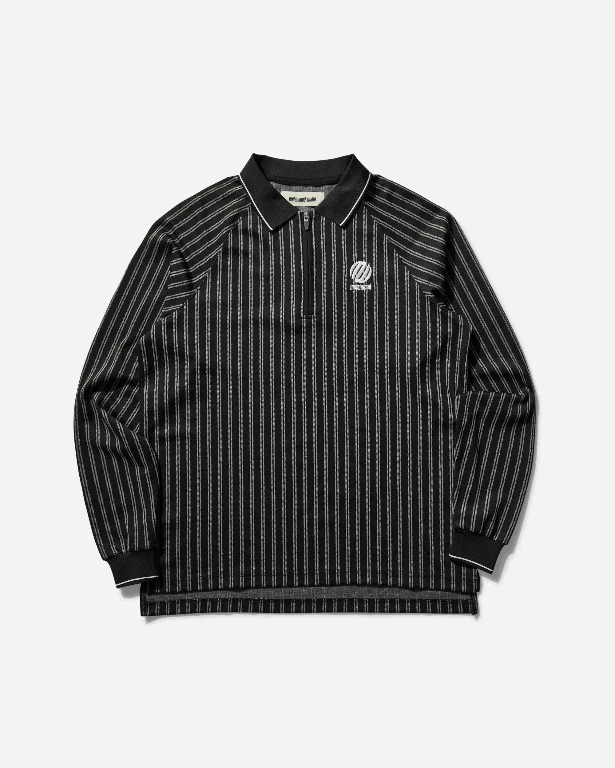 Men's Ribbed Longsleeve Polo Black