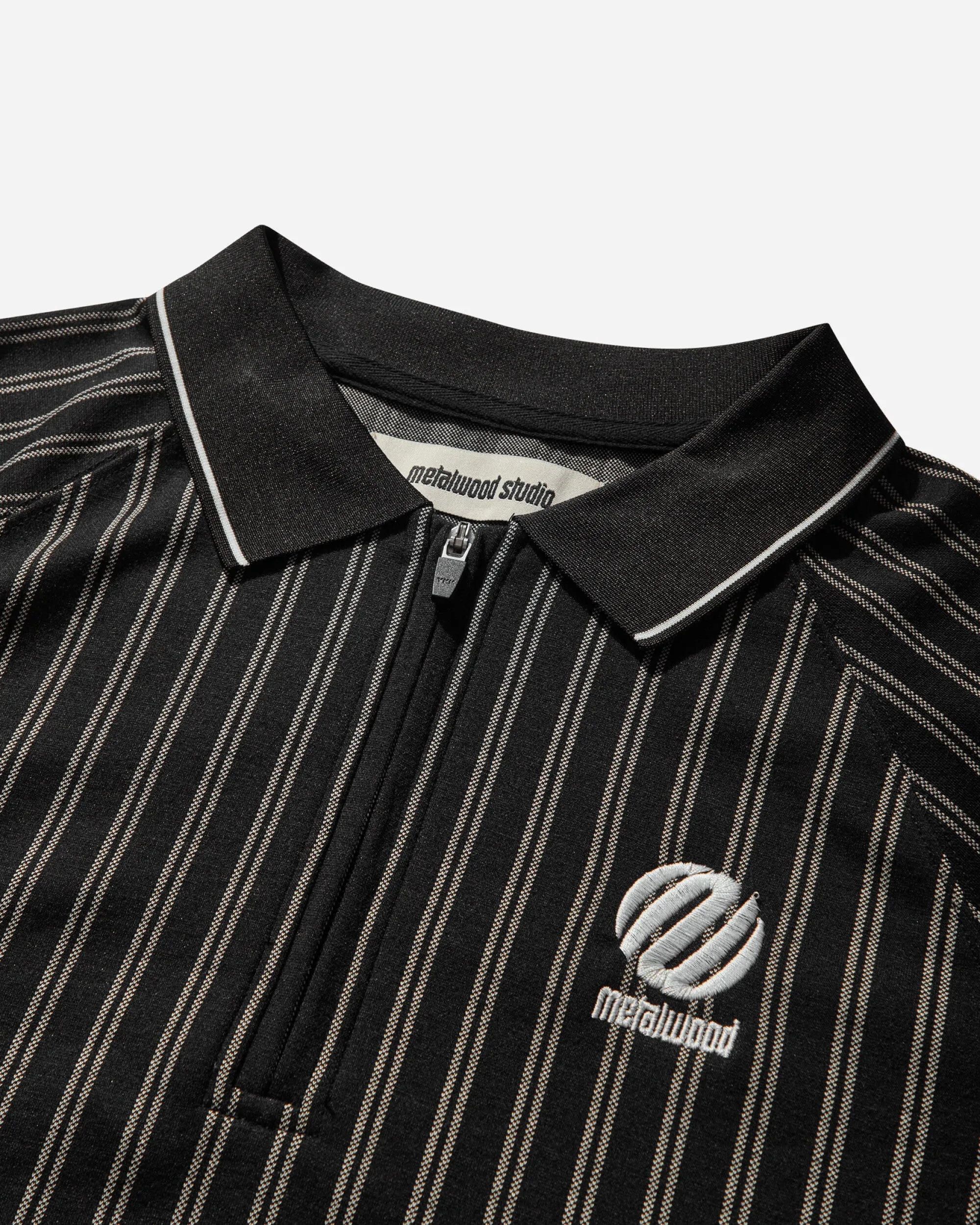 Men's Ribbed Longsleeve Polo Black