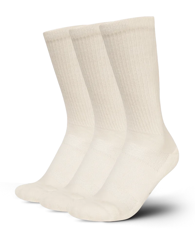 Merino Crew Socks Off White 3-Pack