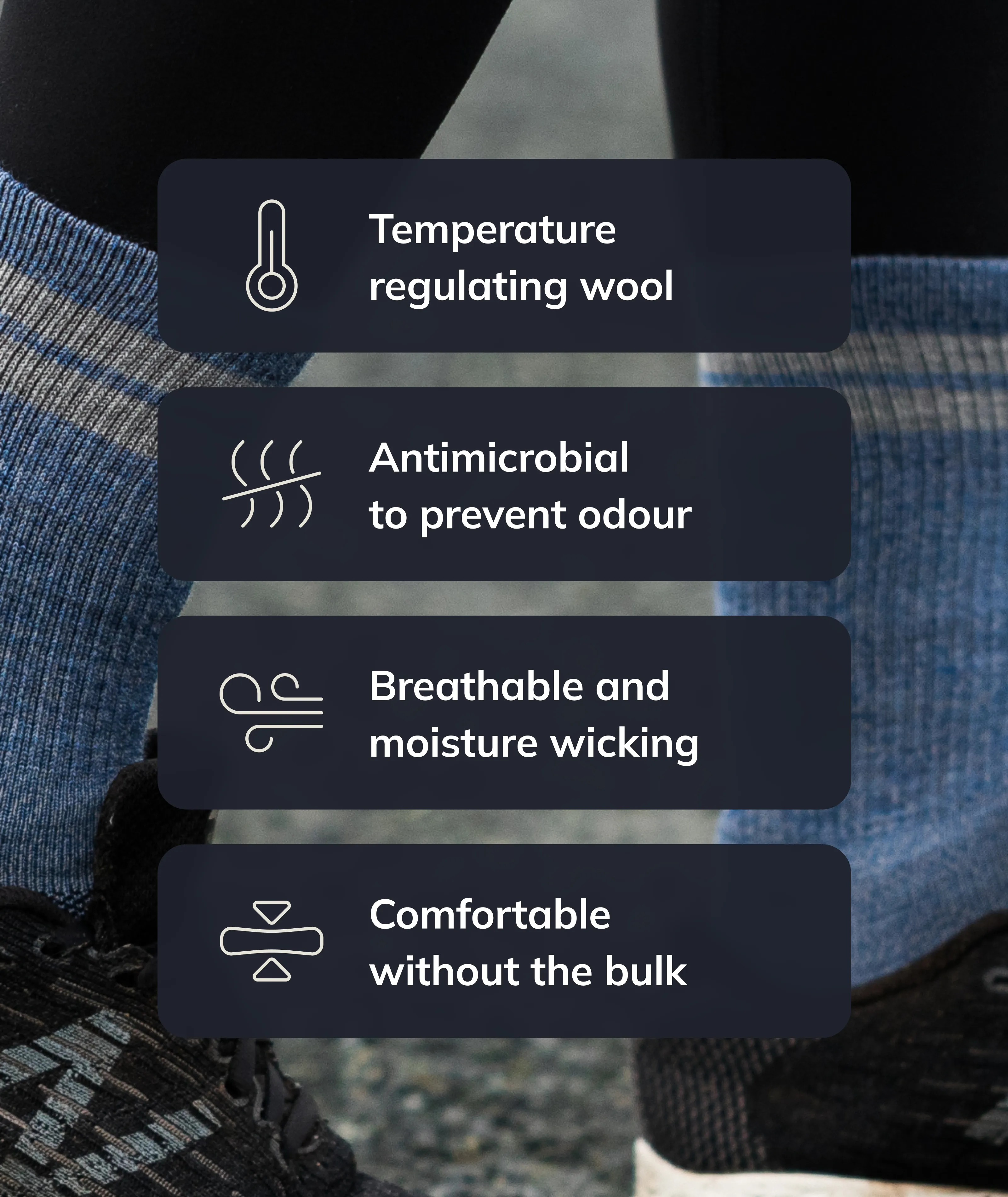 Merino Crew Socks Sky