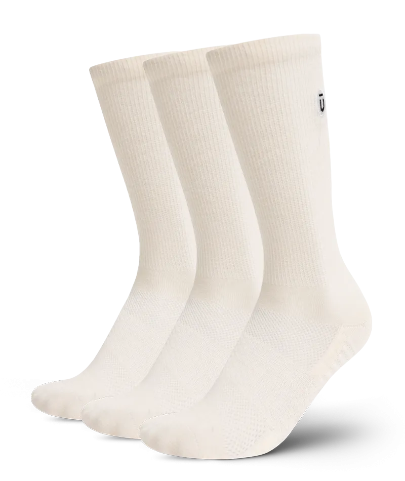 Merino Lite Crew Socks Off White 3-Pack