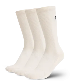Merino Lite Crew Socks Off White 3-Pack