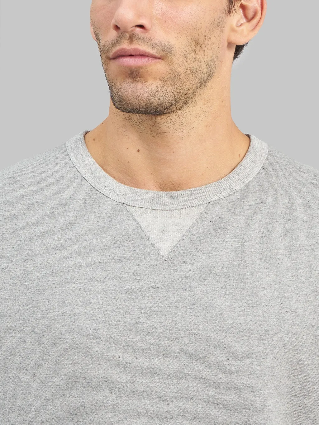 Merz b. Schwanen 3S48 Loopwheeled 12.4oz Classic Fit Heavy Sweatshirt Grey Melange