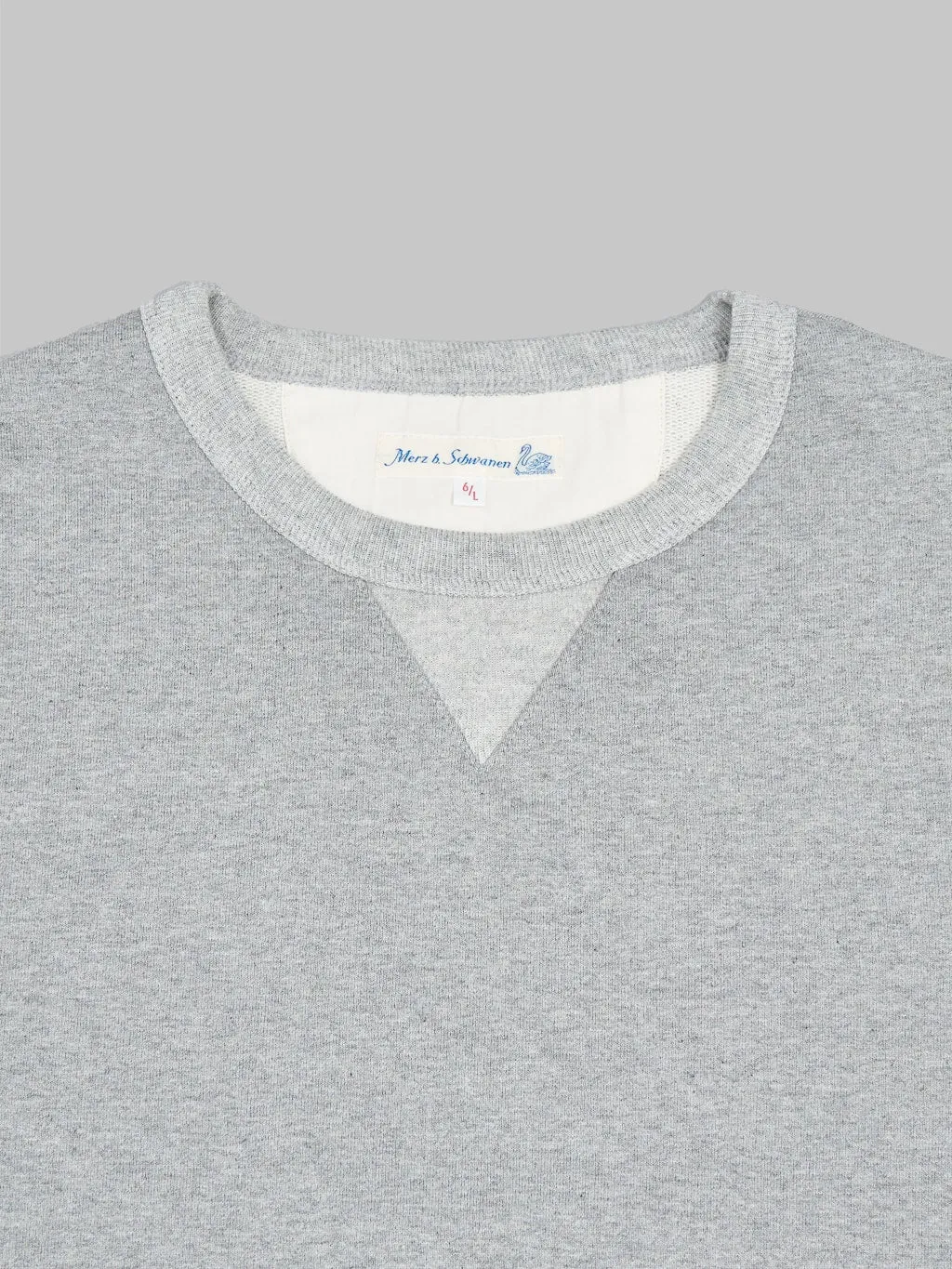Merz b. Schwanen 3S48 Loopwheeled 12.4oz Classic Fit Heavy Sweatshirt Grey Melange