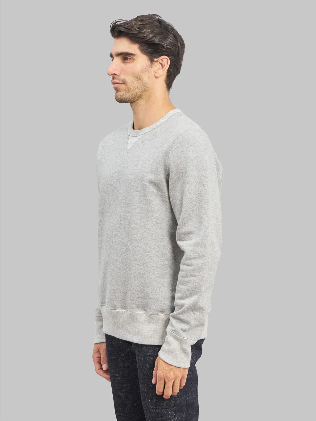 Merz b. Schwanen 3S48 Loopwheeled 12.4oz Classic Fit Heavy Sweatshirt Grey Melange