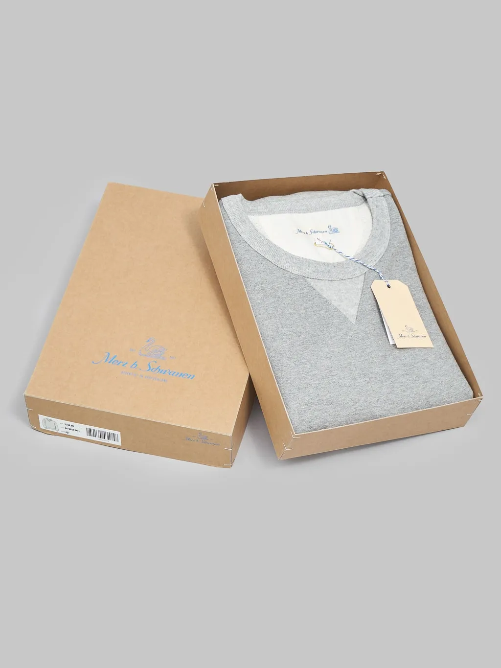 Merz b. Schwanen 3S48 Loopwheeled 12.4oz Classic Fit Heavy Sweatshirt Grey Melange