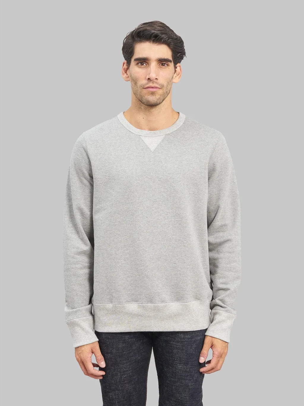 Merz b. Schwanen 3S48 Loopwheeled 12.4oz Classic Fit Heavy Sweatshirt Grey Melange