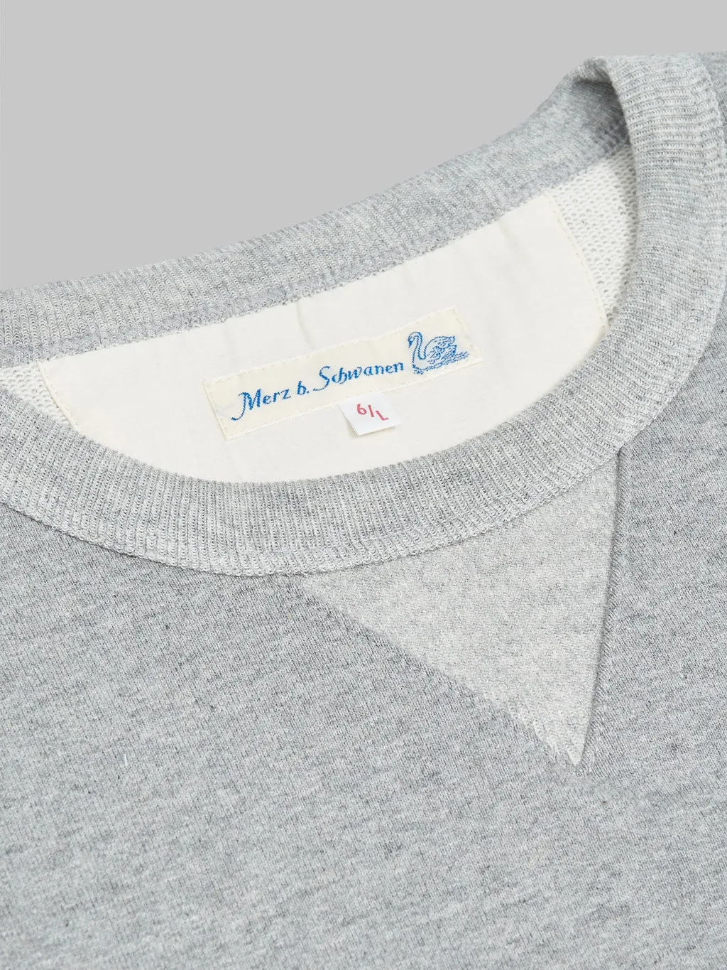 Merz b. Schwanen 3S48 Loopwheeled 12.4oz Classic Fit Heavy Sweatshirt Grey Melange