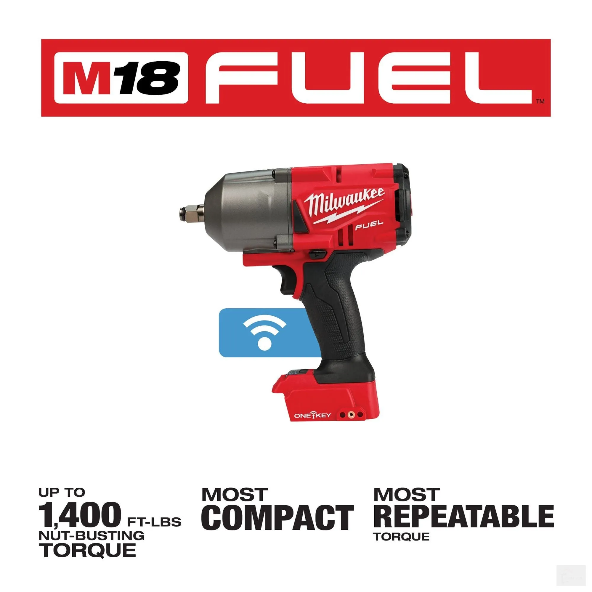 Milwaukee M18 FUEL™ w/ ONE-KEY™ High Torque Impact Wrench 1/2" Friction Ring (2863-20)