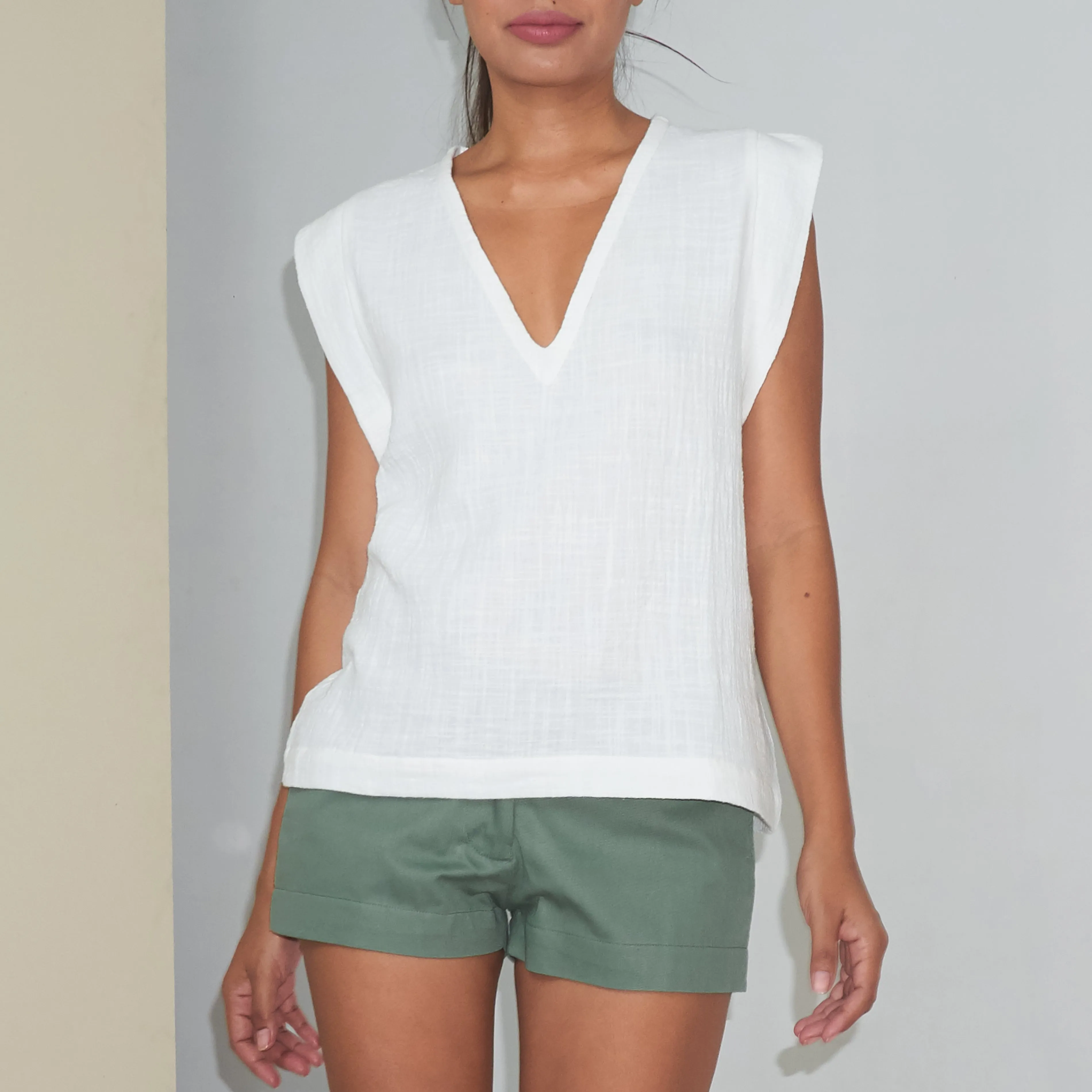 MINI BERMUDA - Cotton Twill | Light Olive Green