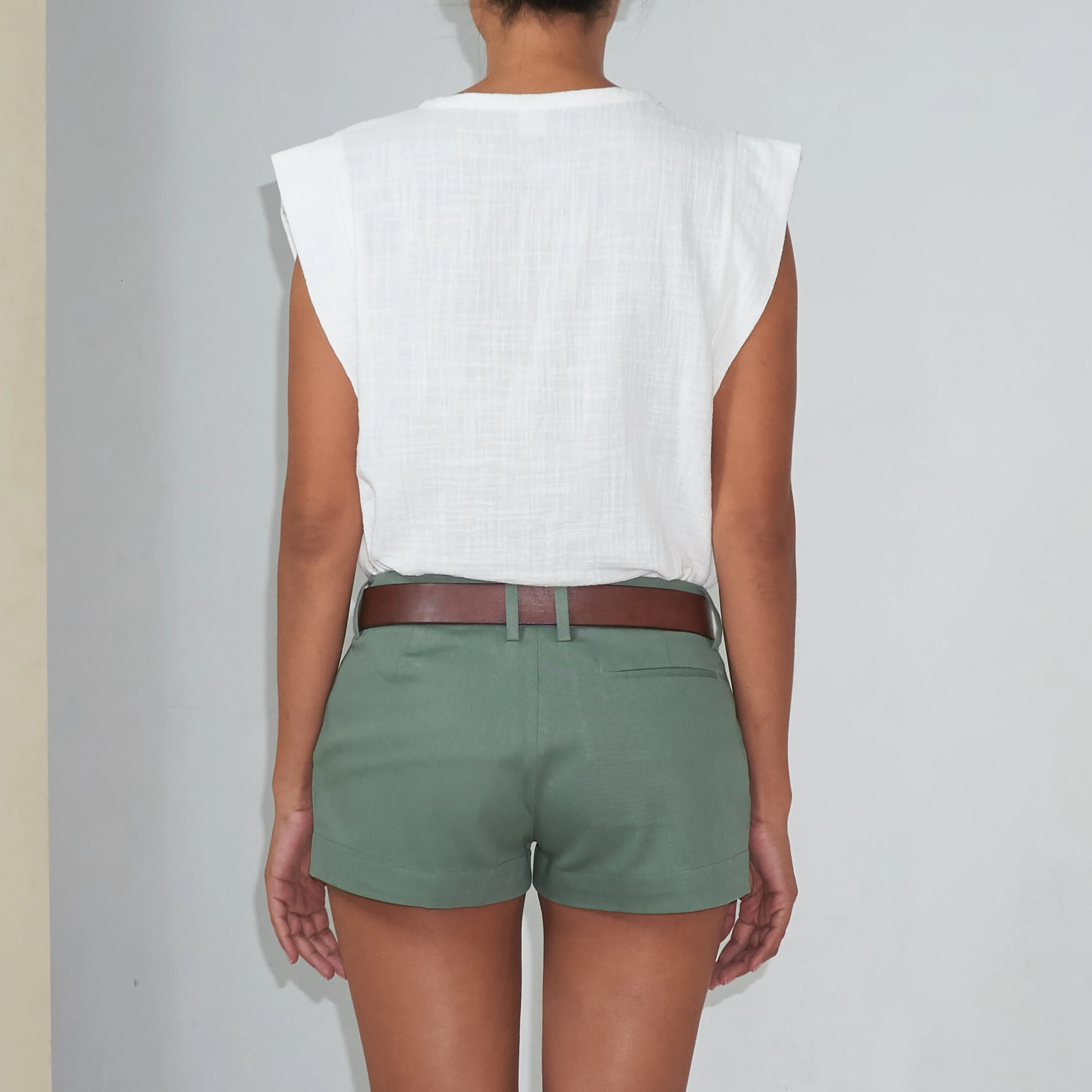 MINI BERMUDA - Cotton Twill | Light Olive Green