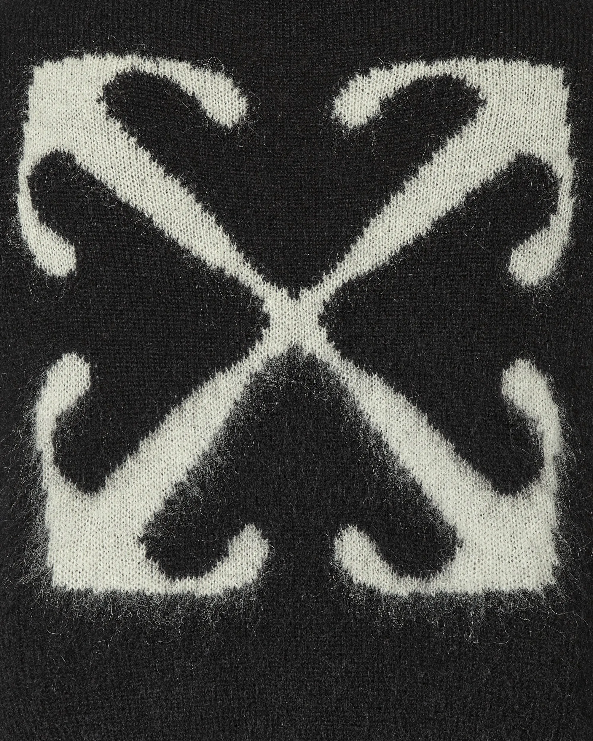 Mohair Arrow Knit Crewneck Sweater Black