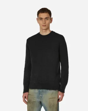 Mohair Arrow Knit Crewneck Sweater Black