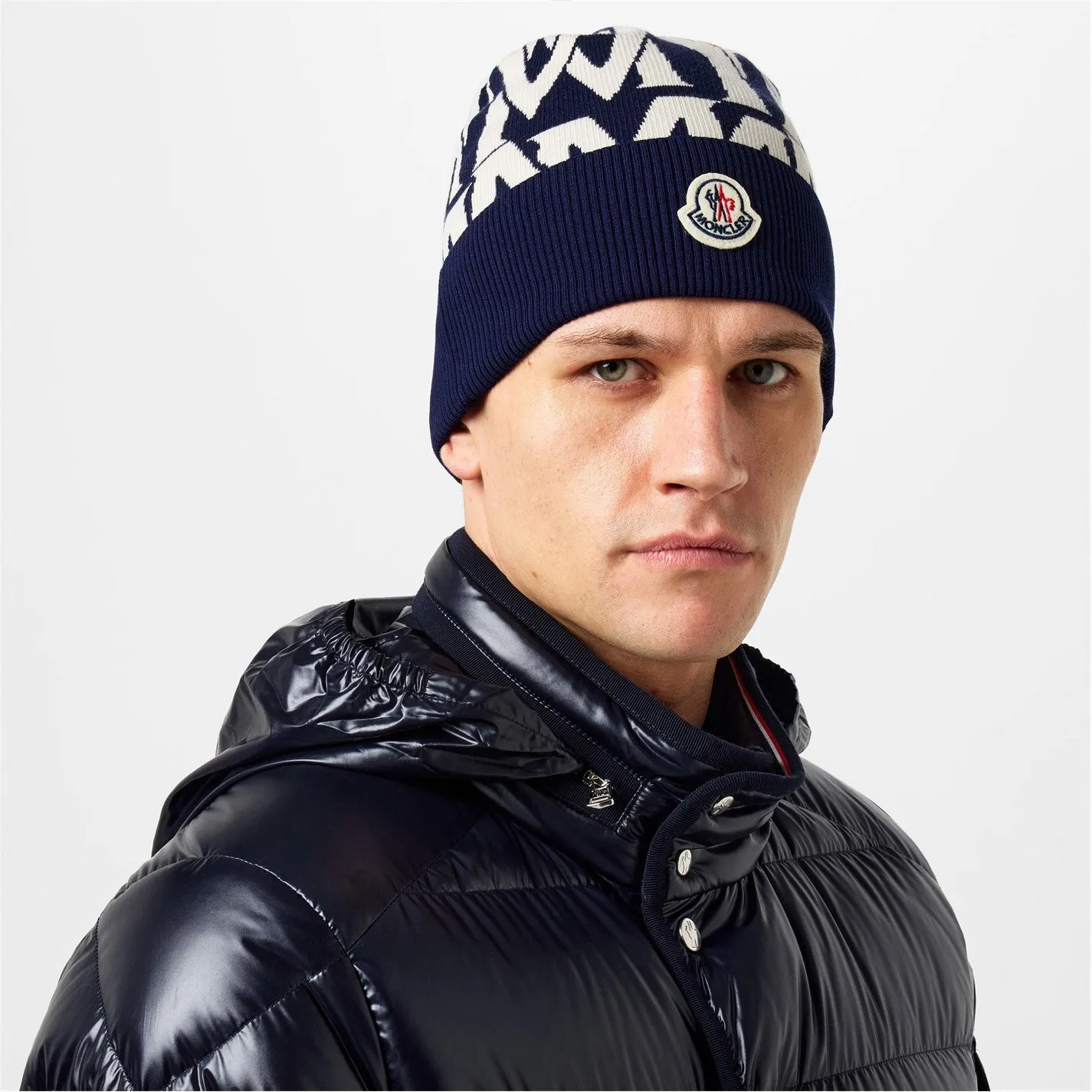 Moncler Logo Ribbed Knit Beanie