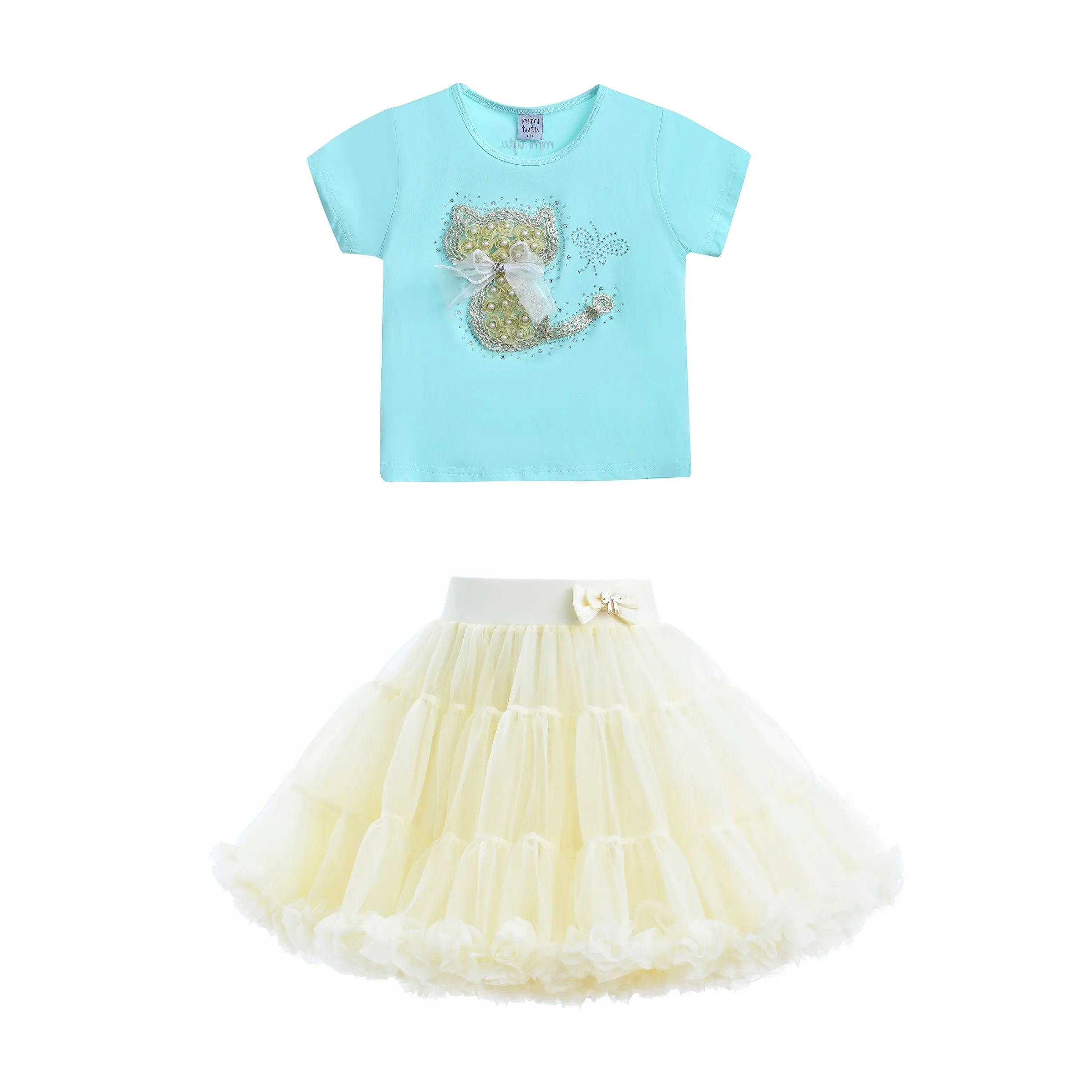 Multicolor Piper Cat Skirt Outfit