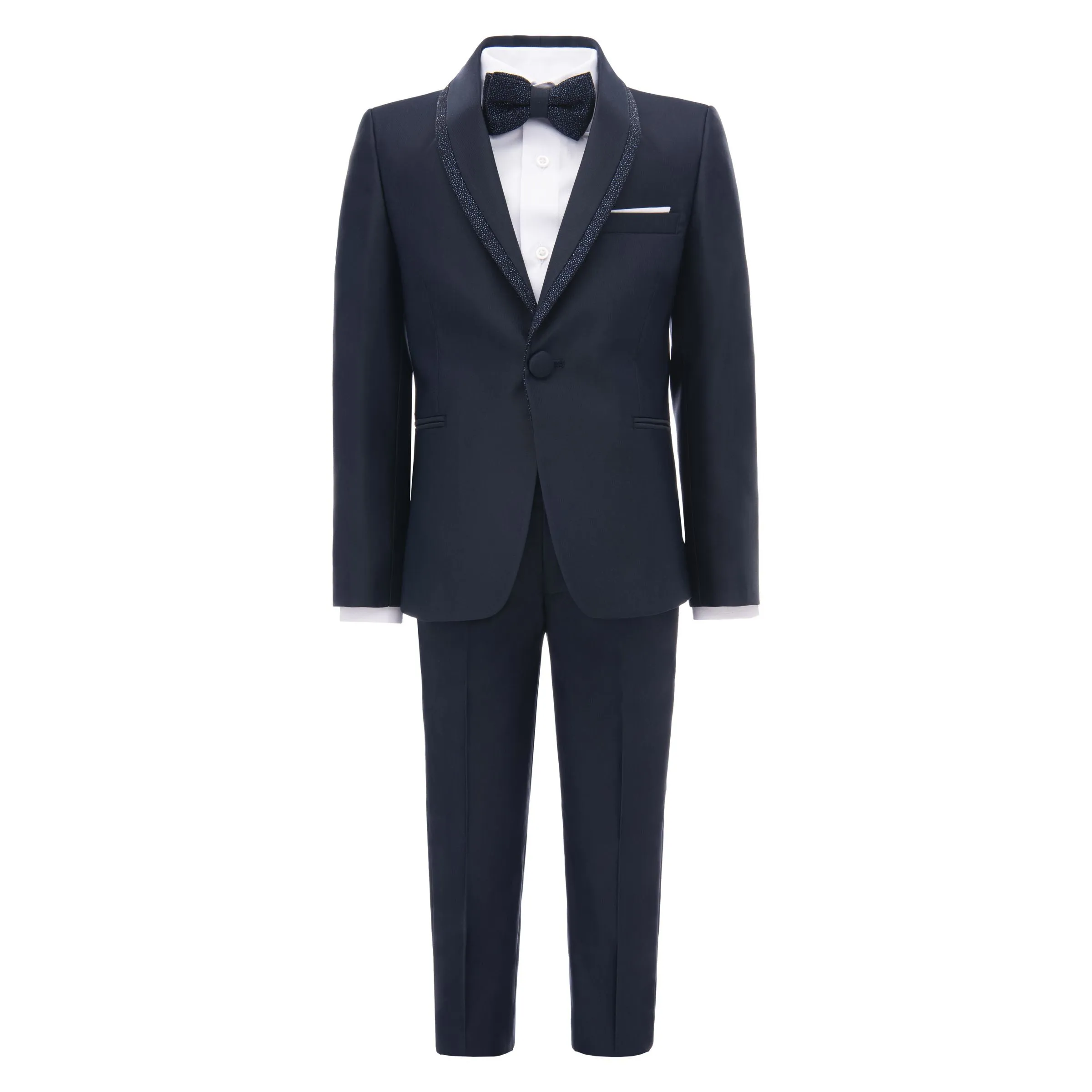 Navy Glitter Trim Suit