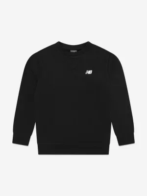 New Balance Boys French Terry Small Logo Sweatshirt in Black