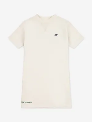 New Balance Girls Premium T-Shirt Dress in Beige