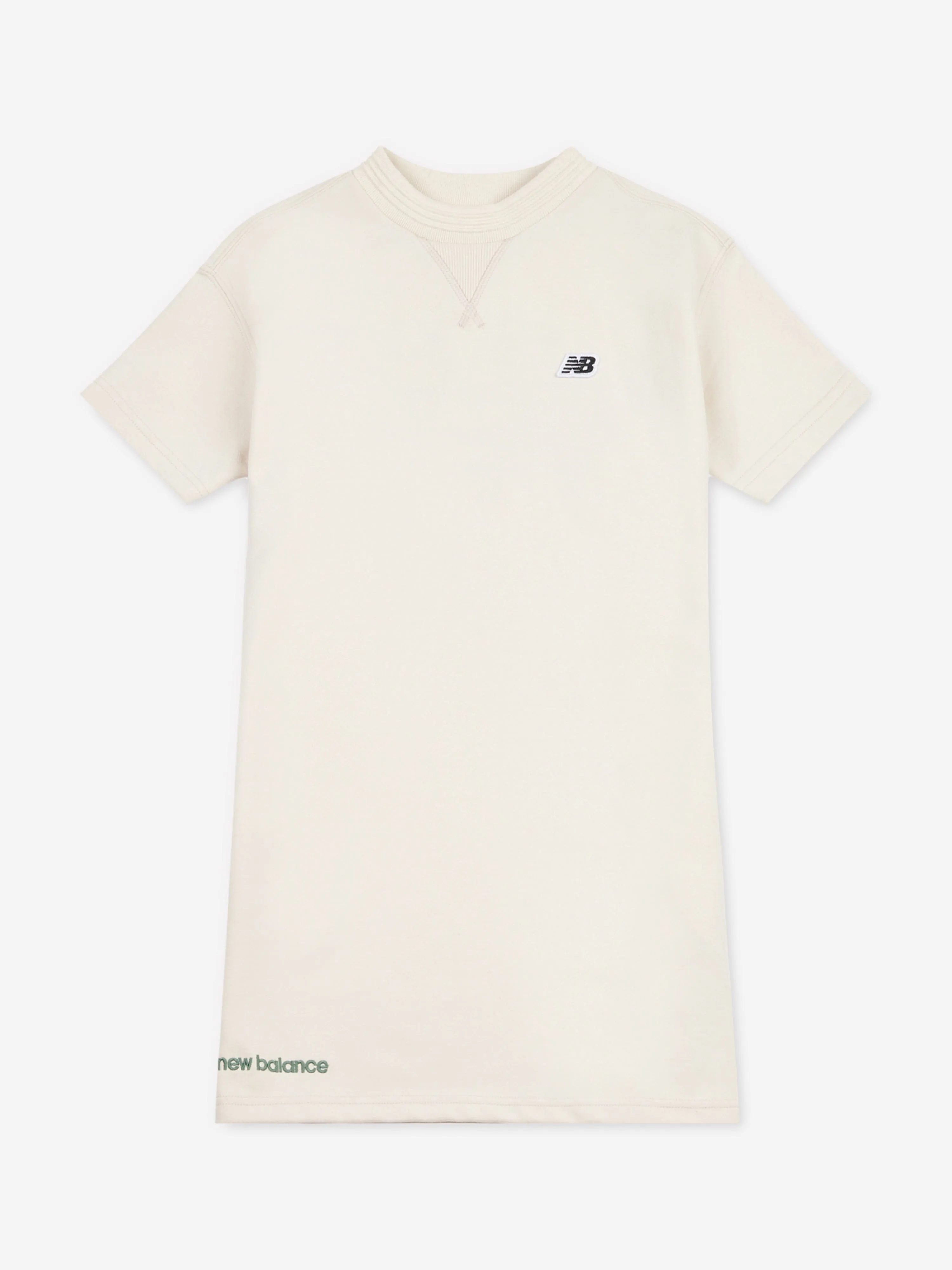 New Balance Girls Premium T-Shirt Dress in Beige