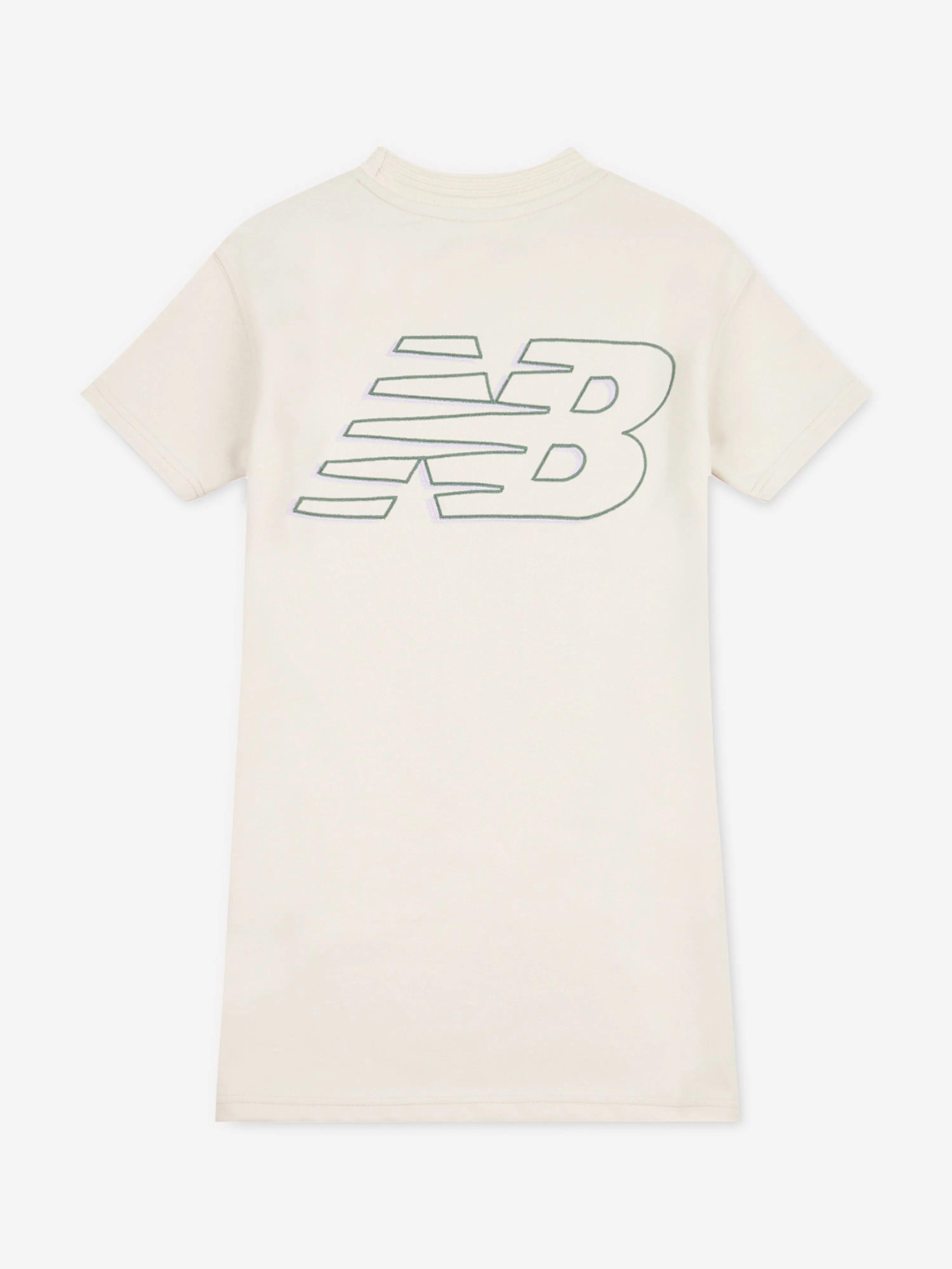 New Balance Girls Premium T-Shirt Dress in Beige