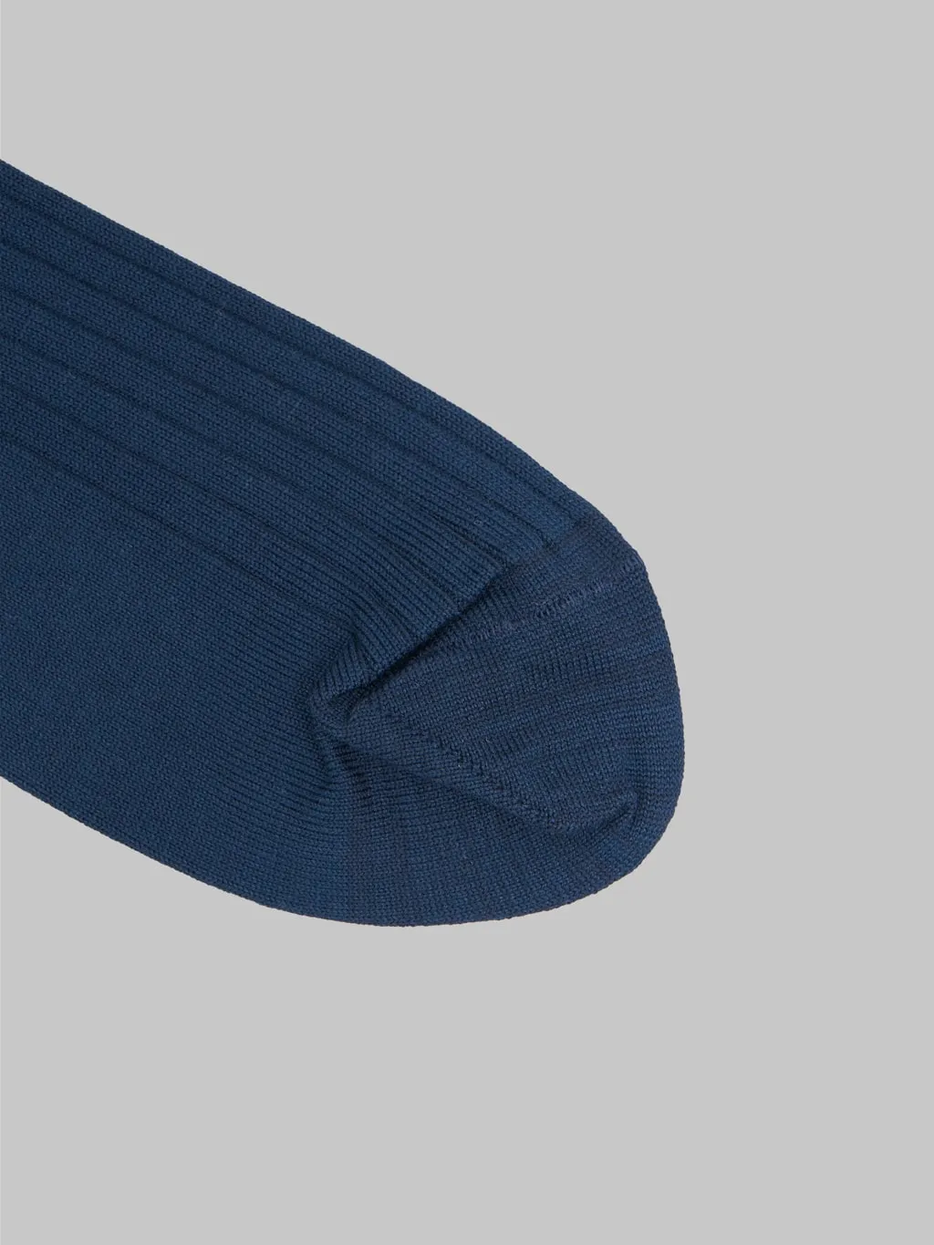 Nishiguchi Kutsushita Silk Cotton Ribbed Socks Navy