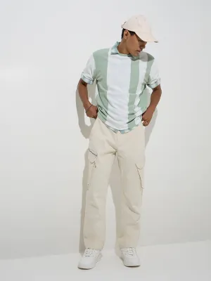 Nuon Off-White Relaxed-Fit Mid-Rise Cotton-Blend Pants