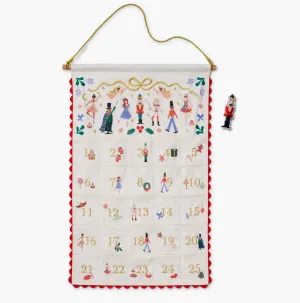 Nutcracker Embroidered Hanging Advent Calendar