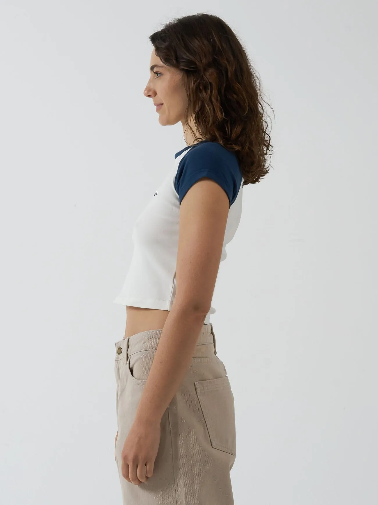 Oblique Raglan Tee - Sea Blue