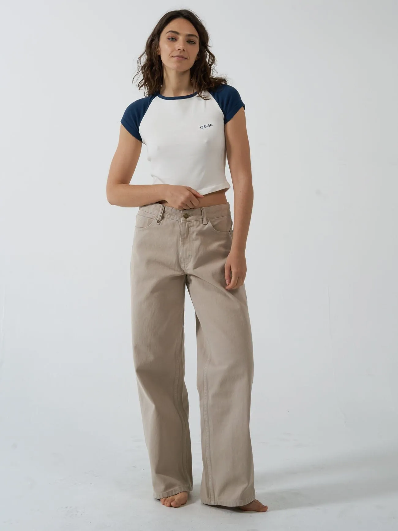 Oblique Raglan Tee - Sea Blue