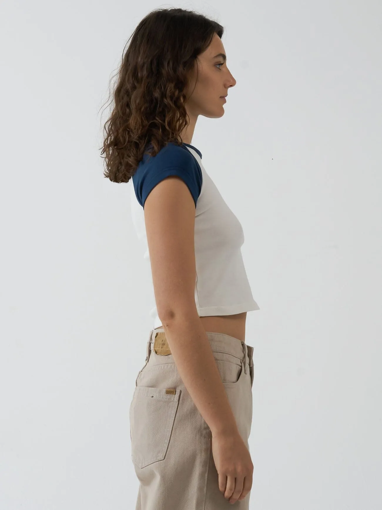 Oblique Raglan Tee - Sea Blue