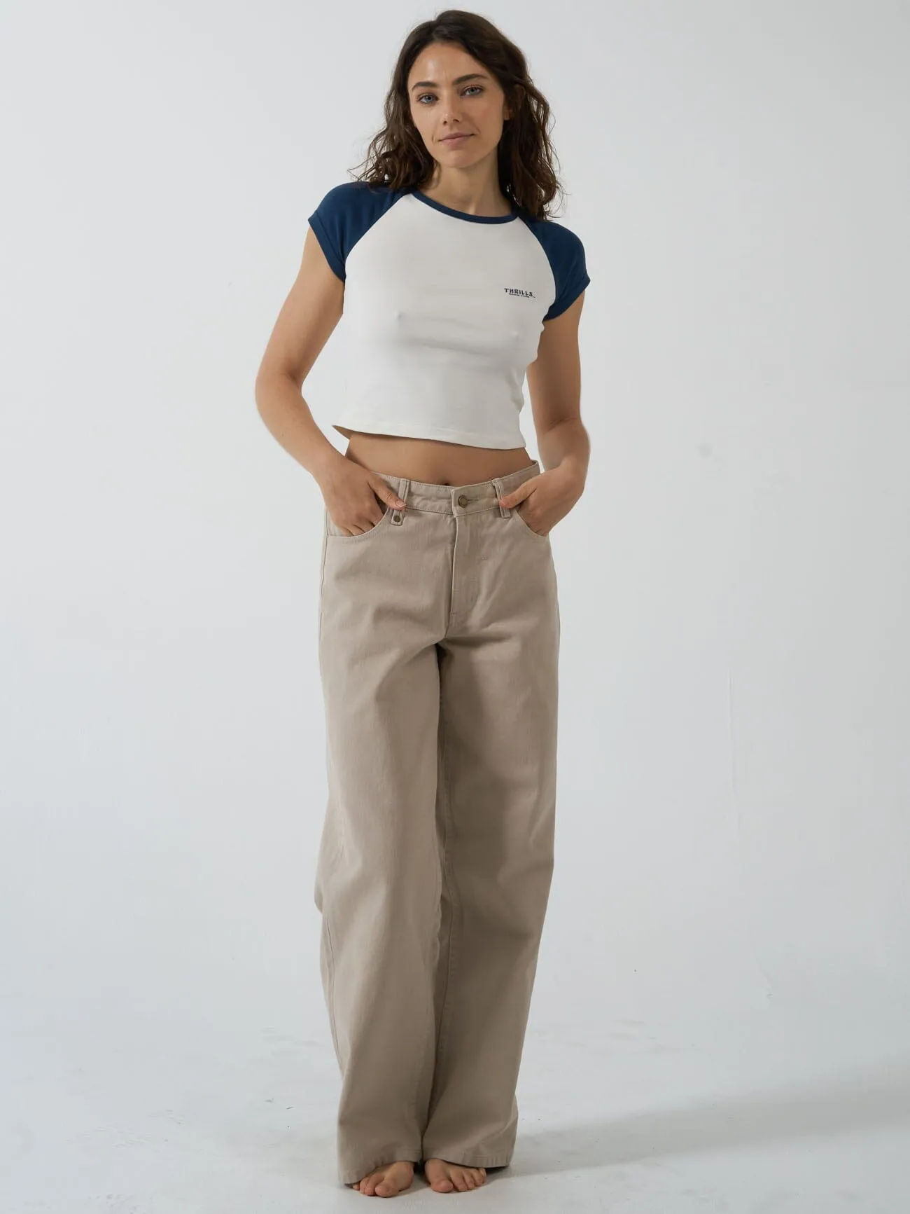 Oblique Raglan Tee - Sea Blue