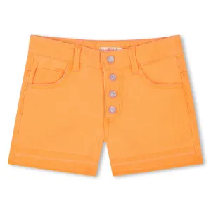 Orange Pop Denim Sequin Pocket Shorts