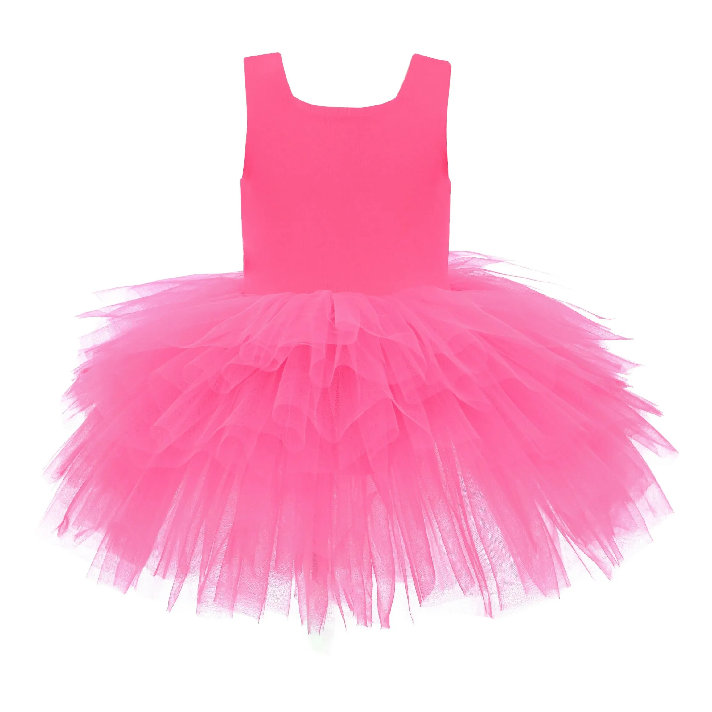 Pink Neon Solid Tutu Dress